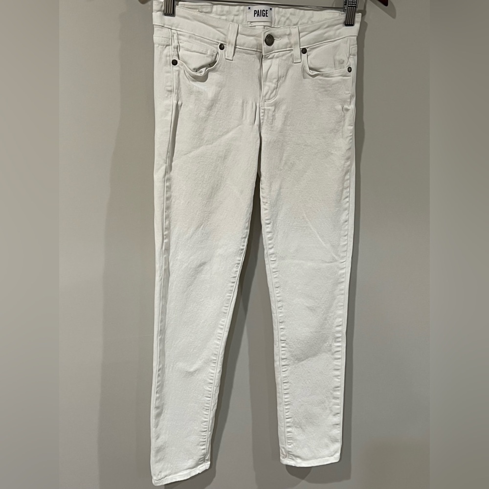 Women’s Size 26 PAIGE Denim White Skyline Ankle Peg Stretch Jeans Pants EUC